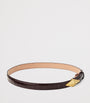Brown Leather Diamond Clasp Belt