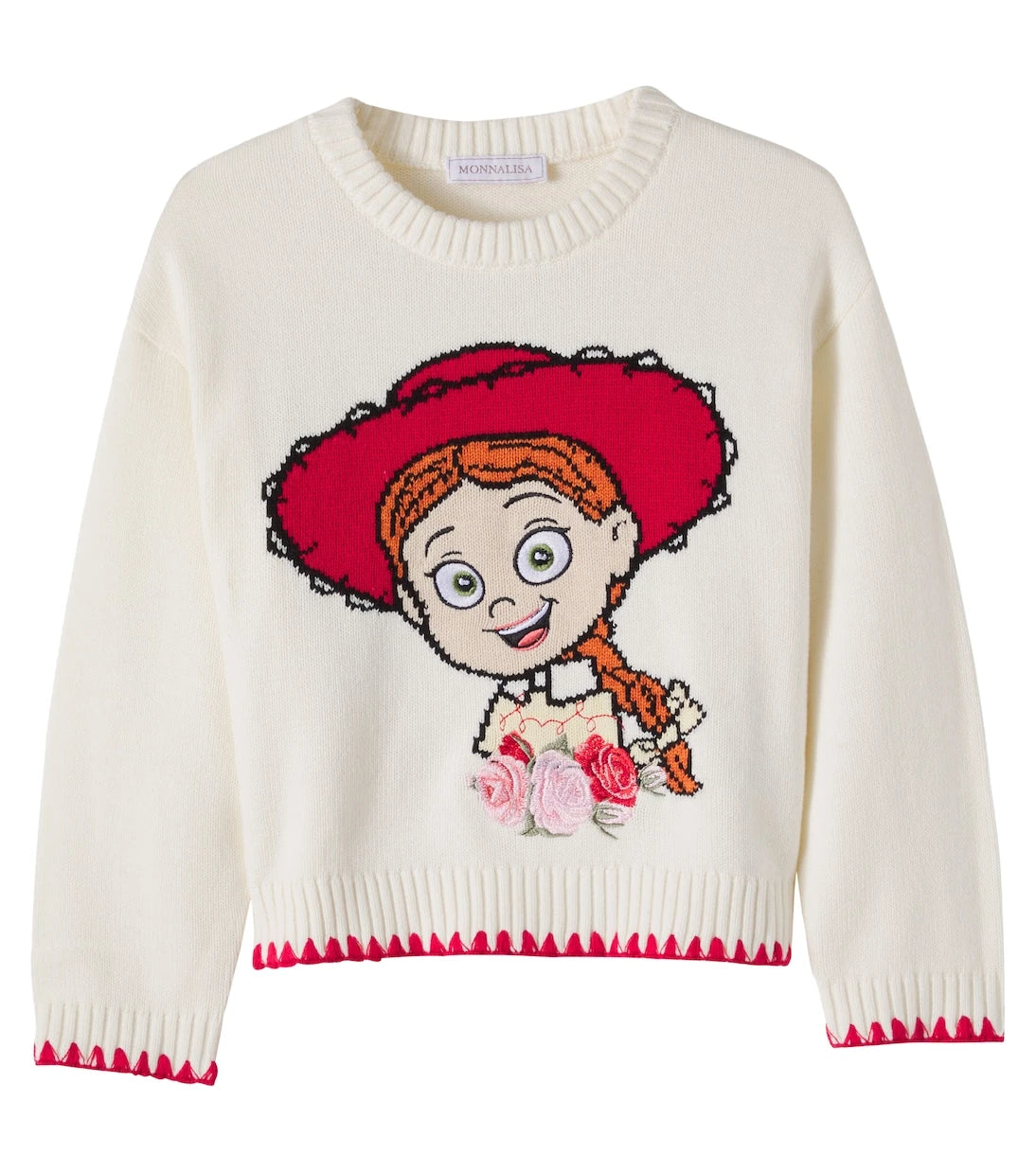 Monnalisa - Embroidered cotton and cashmere sweater
