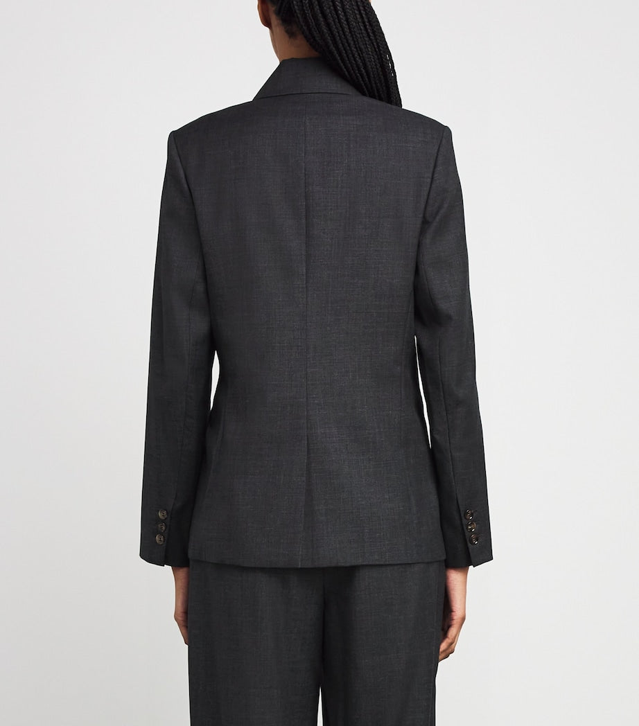 Grey Double-Breasted Blazer