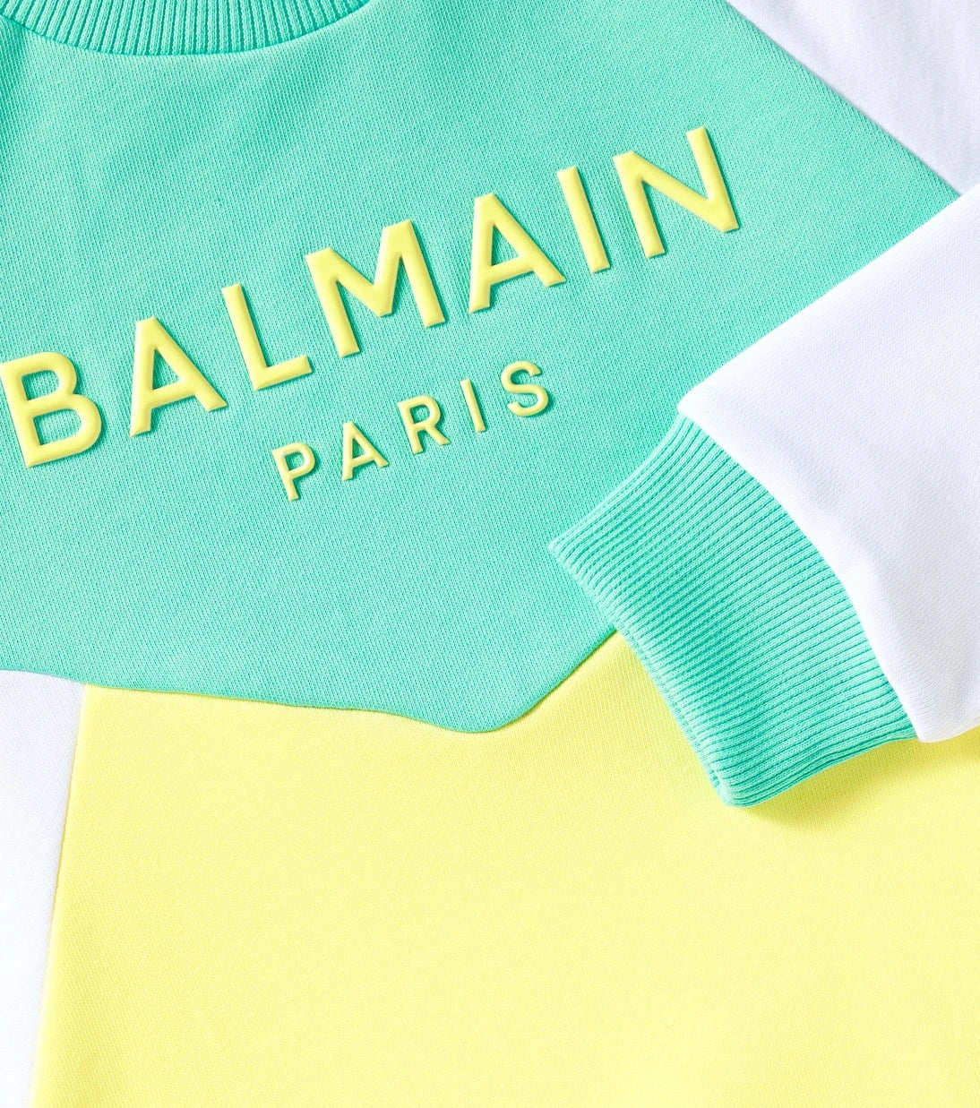 Balmain Kids - سويت شيرت من القطن جيرسي بطبعة شعار الماركة