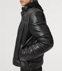 AllSaints Black Leather Furse Puffer Jacket