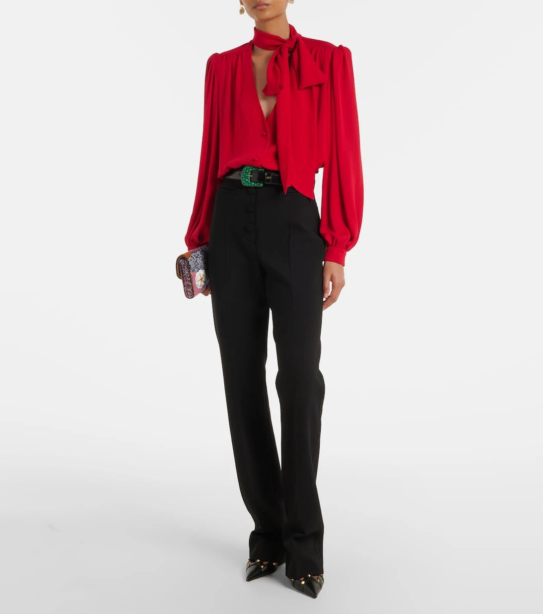 Valentino - Tie-neck silk georgette blouse