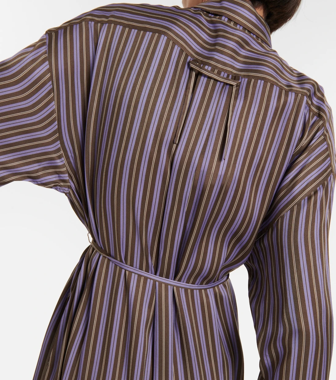 Acne Studios - فستان قميص ديليستينا المقلم