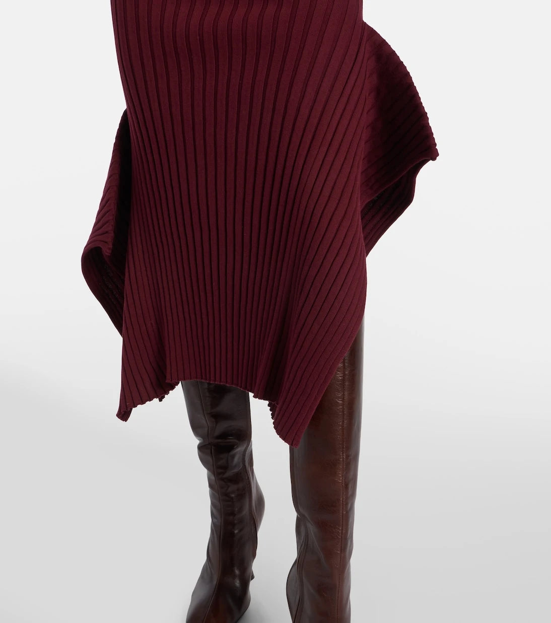 Stella McCartney - Asymmetric ribbed-knit midi skirt