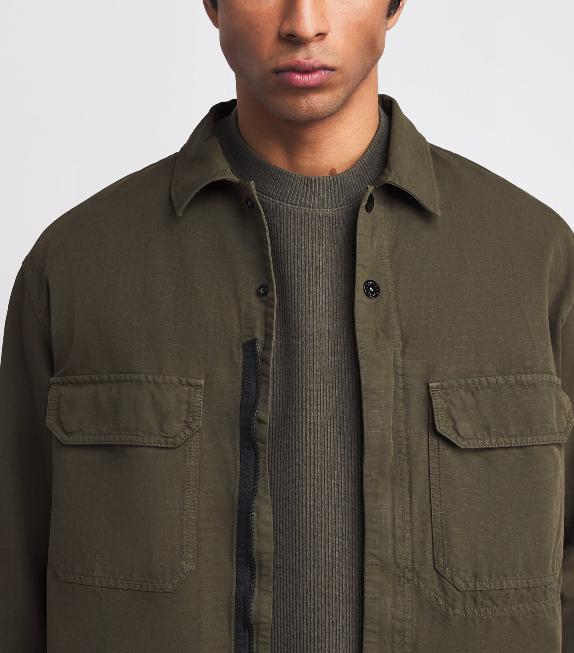 Stone Island Green Organic Cotton Ripstop Overshirt