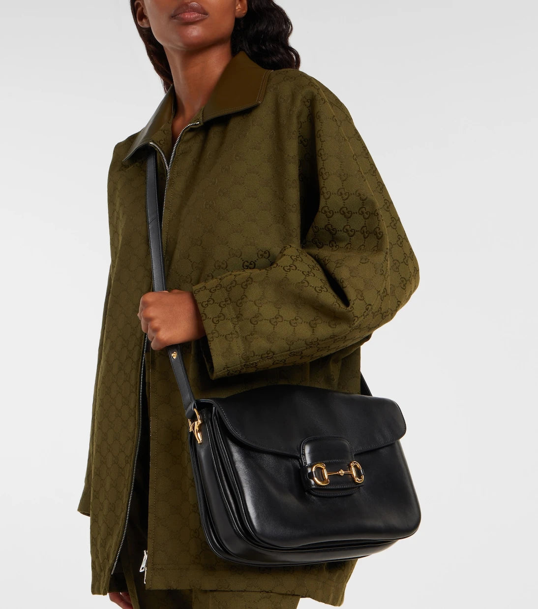 Gucci - Gucci Horsebit 1955 Large leather shoulder bag