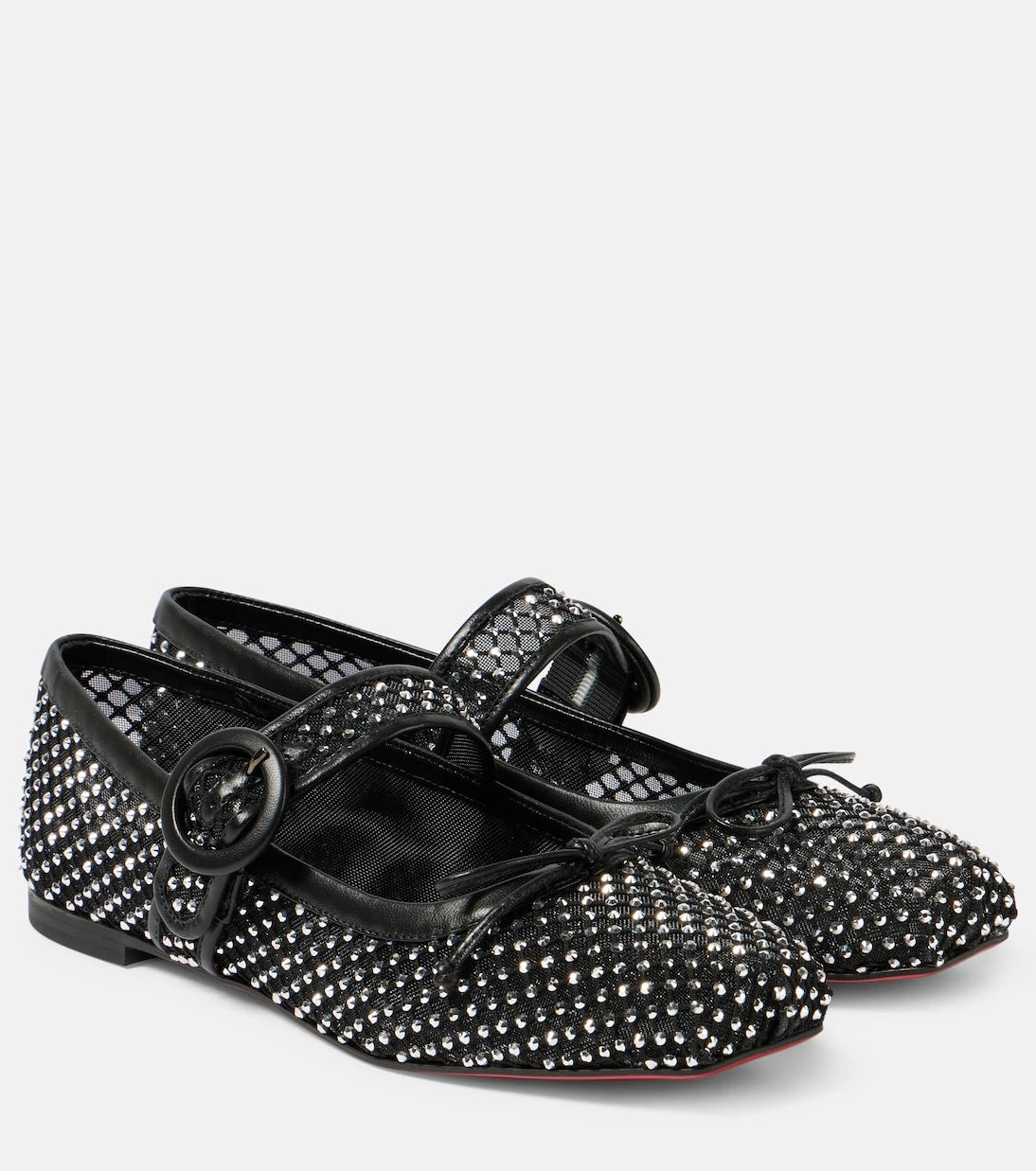 Christian Louboutin - Mamastrapitina embellished mesh ballet flats