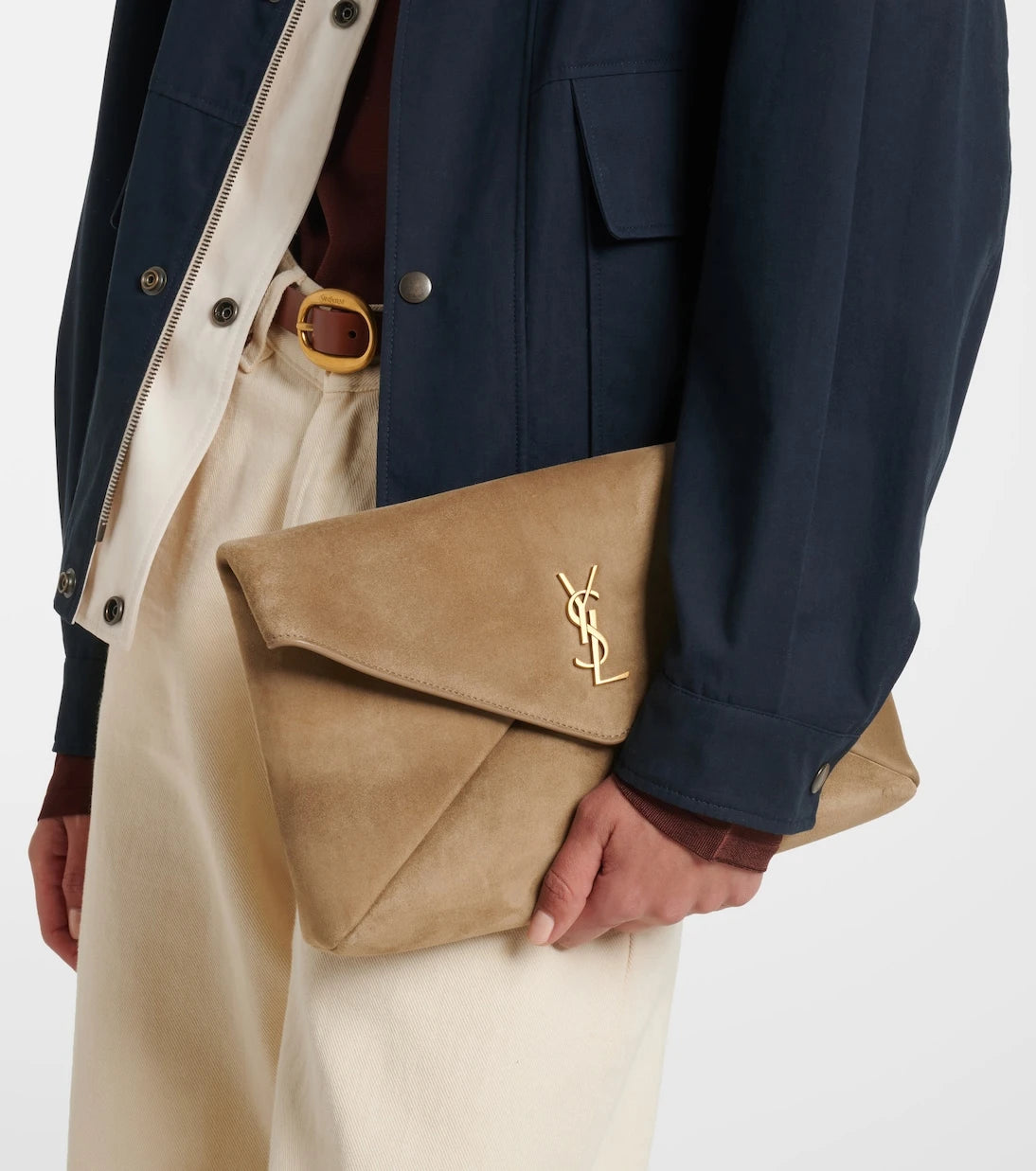 Saint Laurent - Cassandre suede pouch