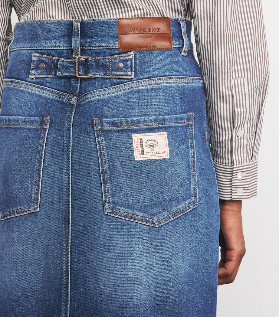 Weekend Max Mara Blue Denim Maxi Skirt