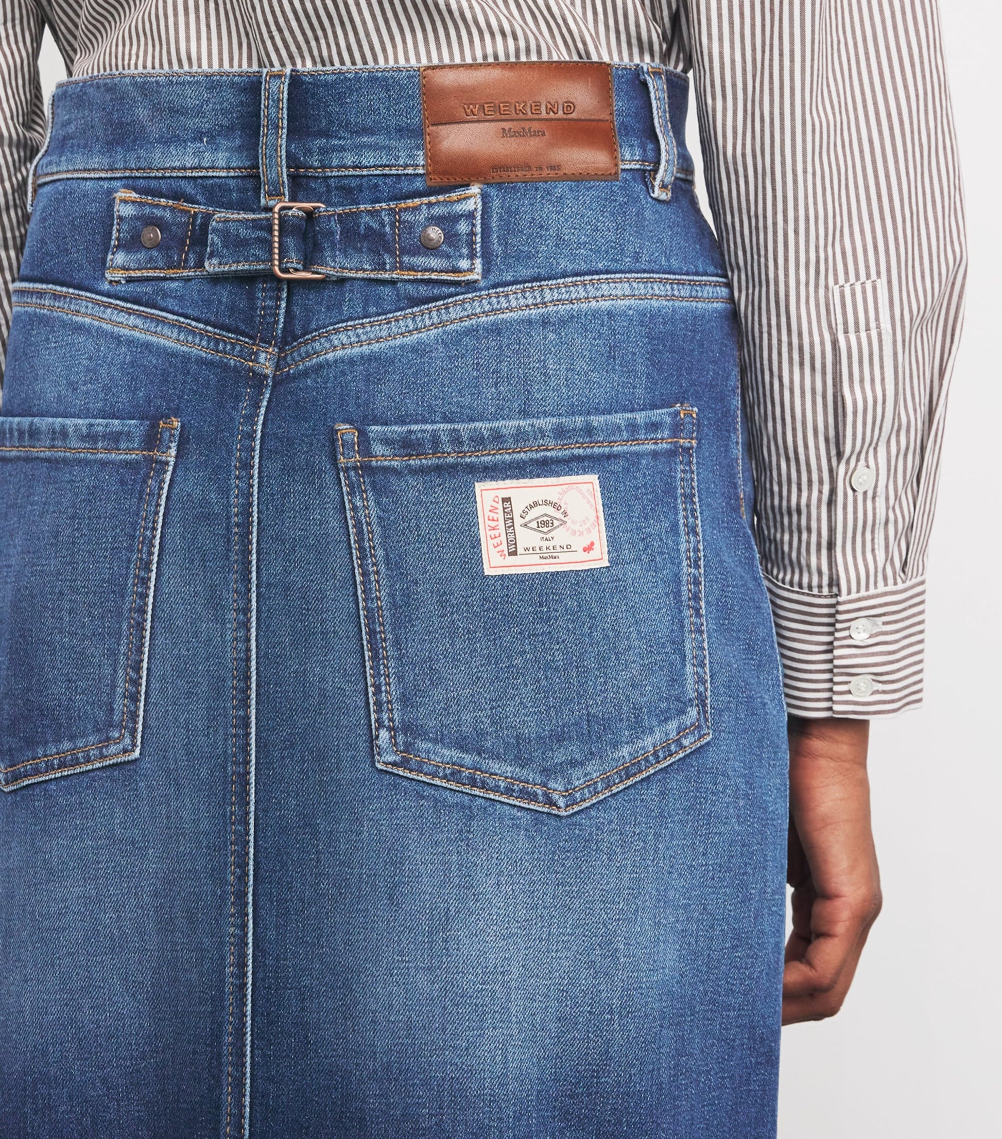 Weekend Max Mara Blue Denim Maxi Skirt