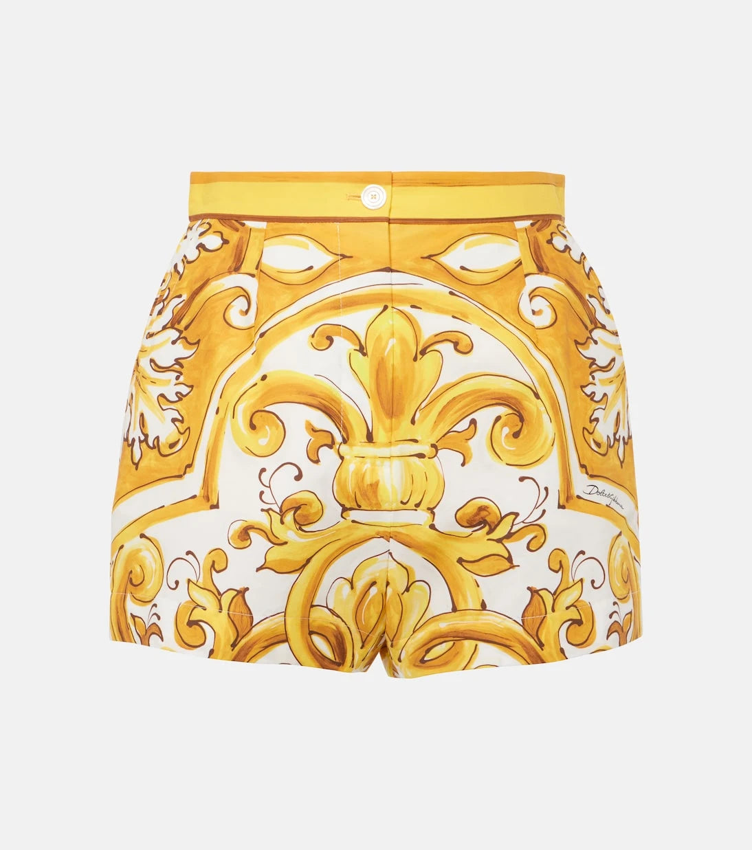 Dolce&Gabbana - Majolica high-rise cotton shorts