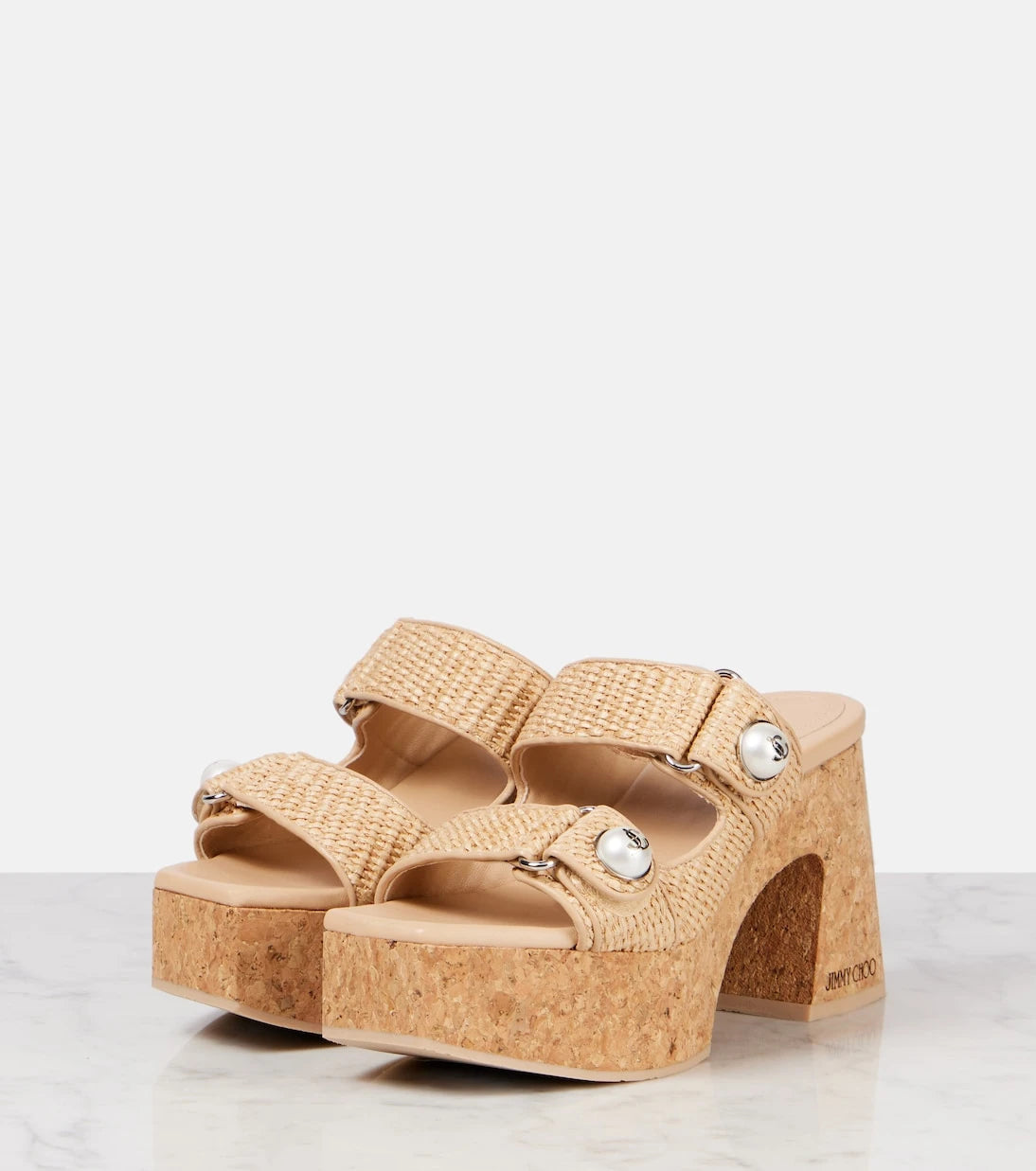 Jimmy Choo - Fayence 95 platform mules