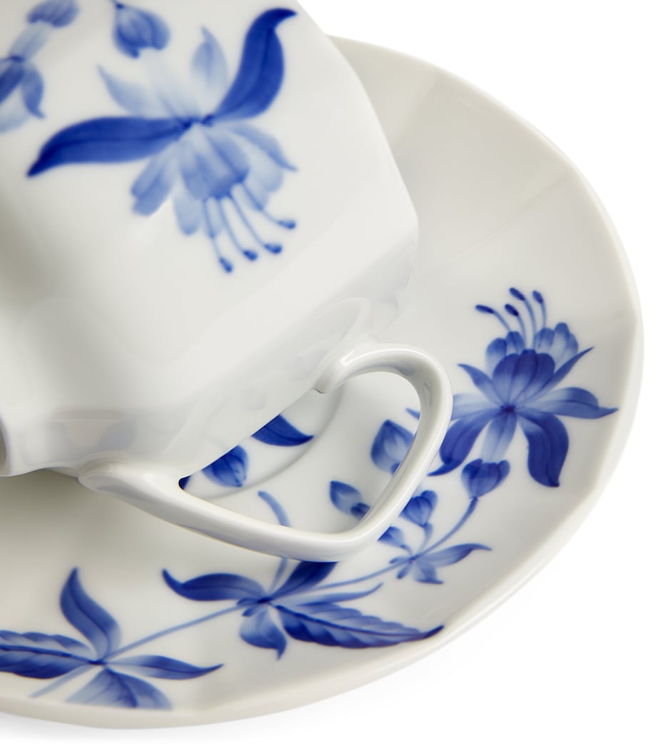 Royal Copenhagen Blomst Fuchsia Cup and Saucer