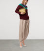 LOEWE Beige Cotton-Silk Draped Barrel-Leg Trousers