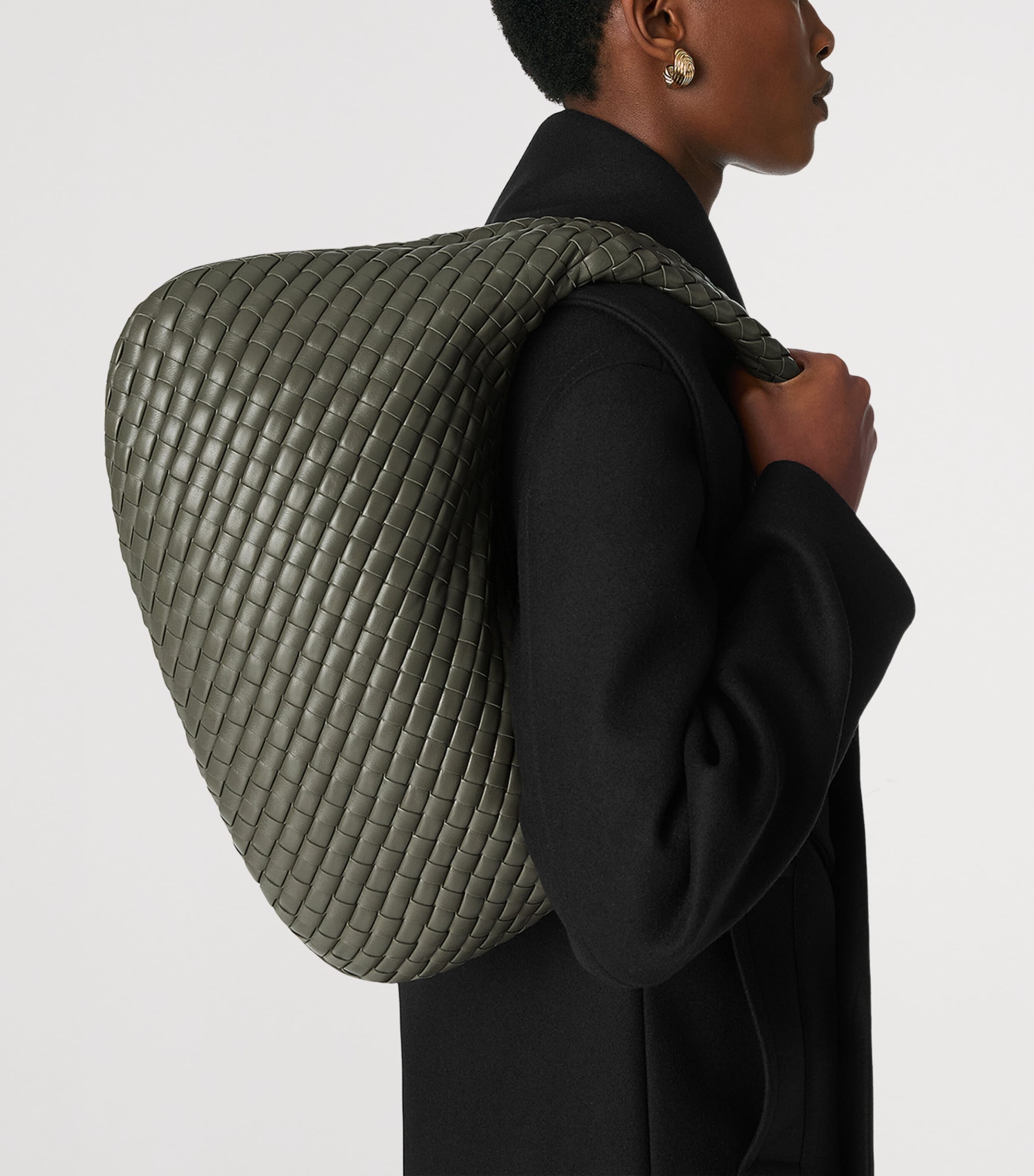 Leather Intrecciato Veneta Shoulder Bag