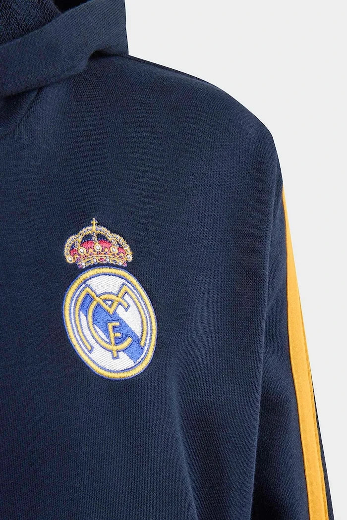 adidas Performance çocuklar için pamuklu kapüşonlu REAL MADRID sweatshirt