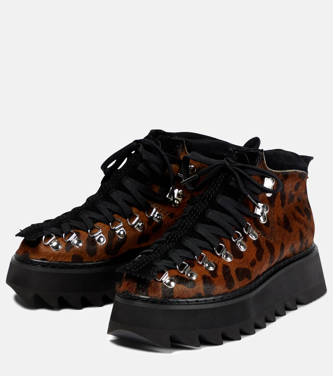 Junya Watanabe - Leopard-print calf hair ankle boots