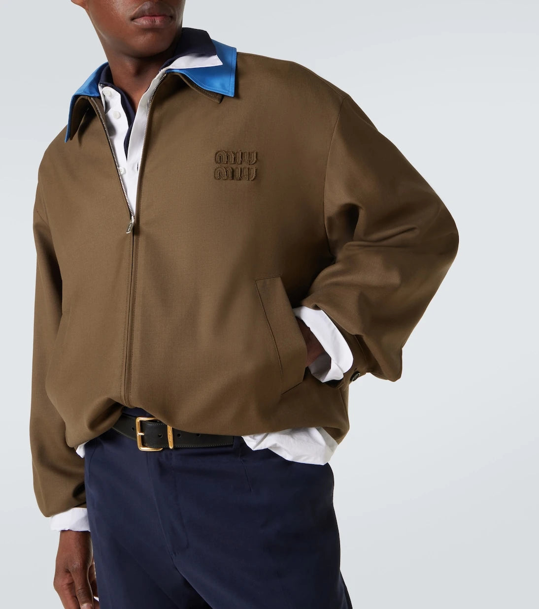Miu Miu - Logo virgin wool gabardine jacket