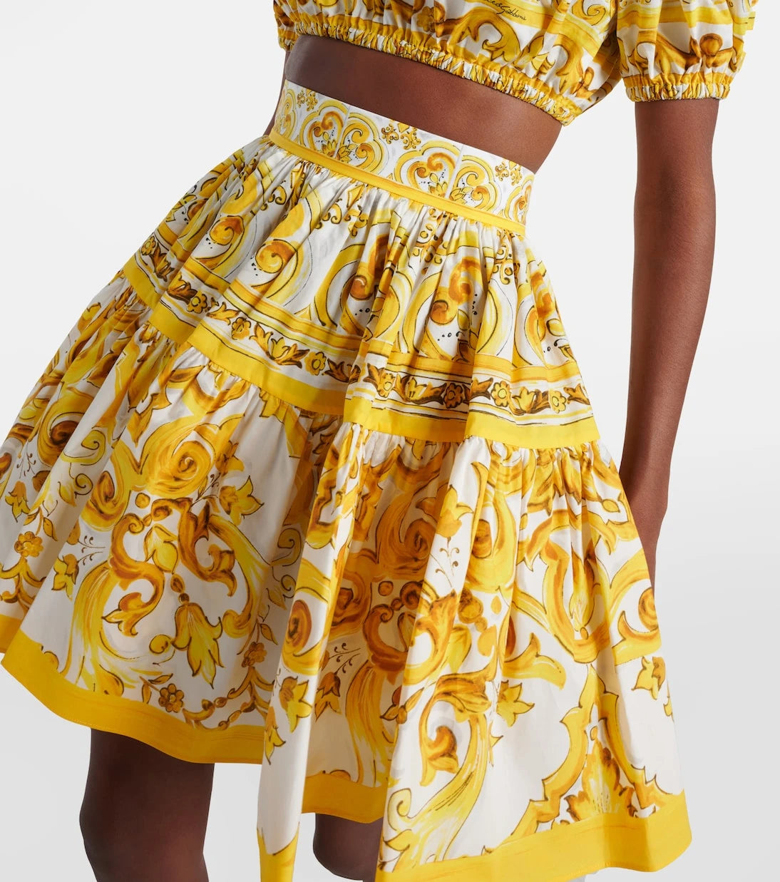 Dolce&Gabbana - تنورة قصيرة من قطن مايوليكا