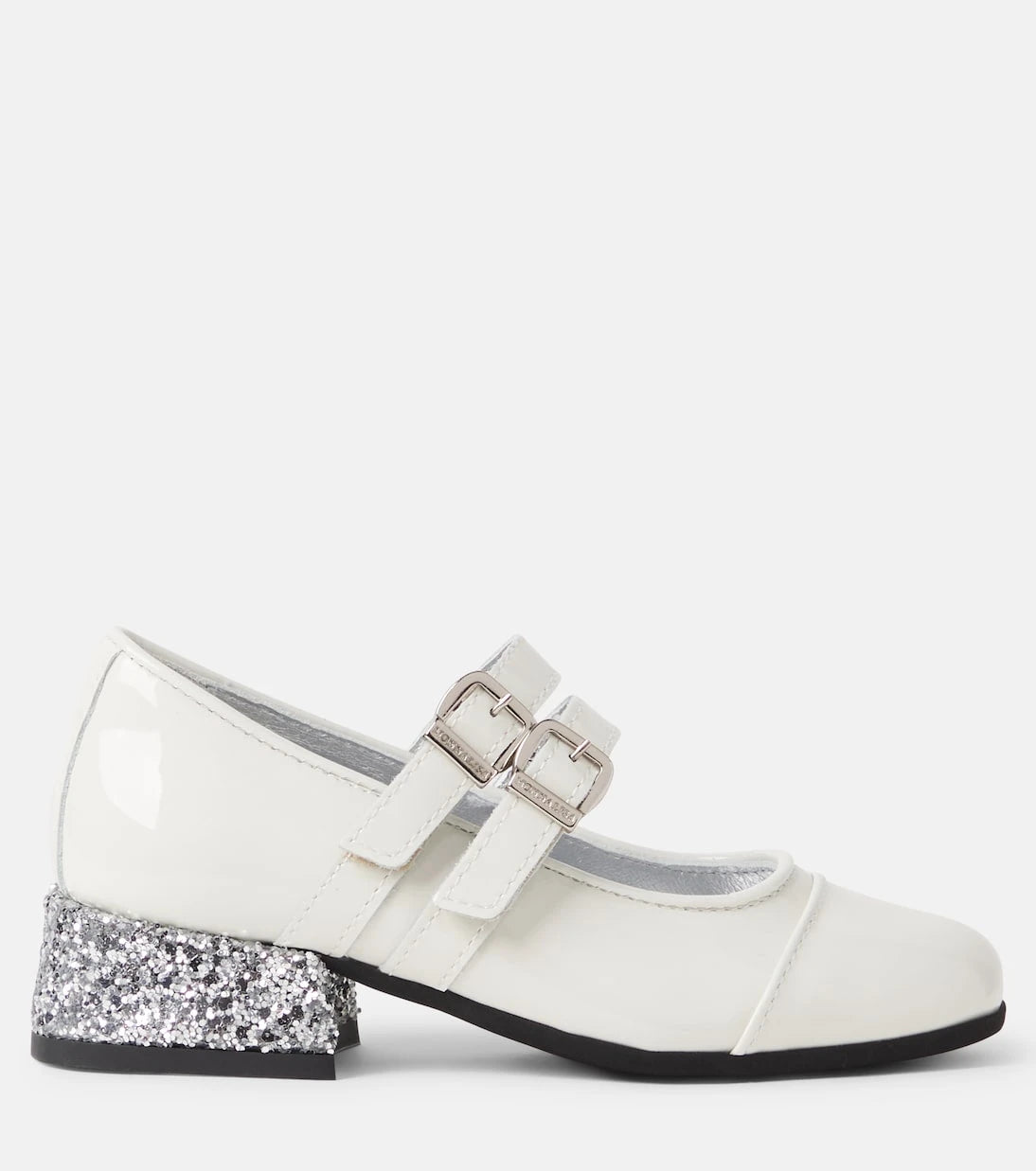 Monnalisa - Glitter patent leather Mary Jane flats
