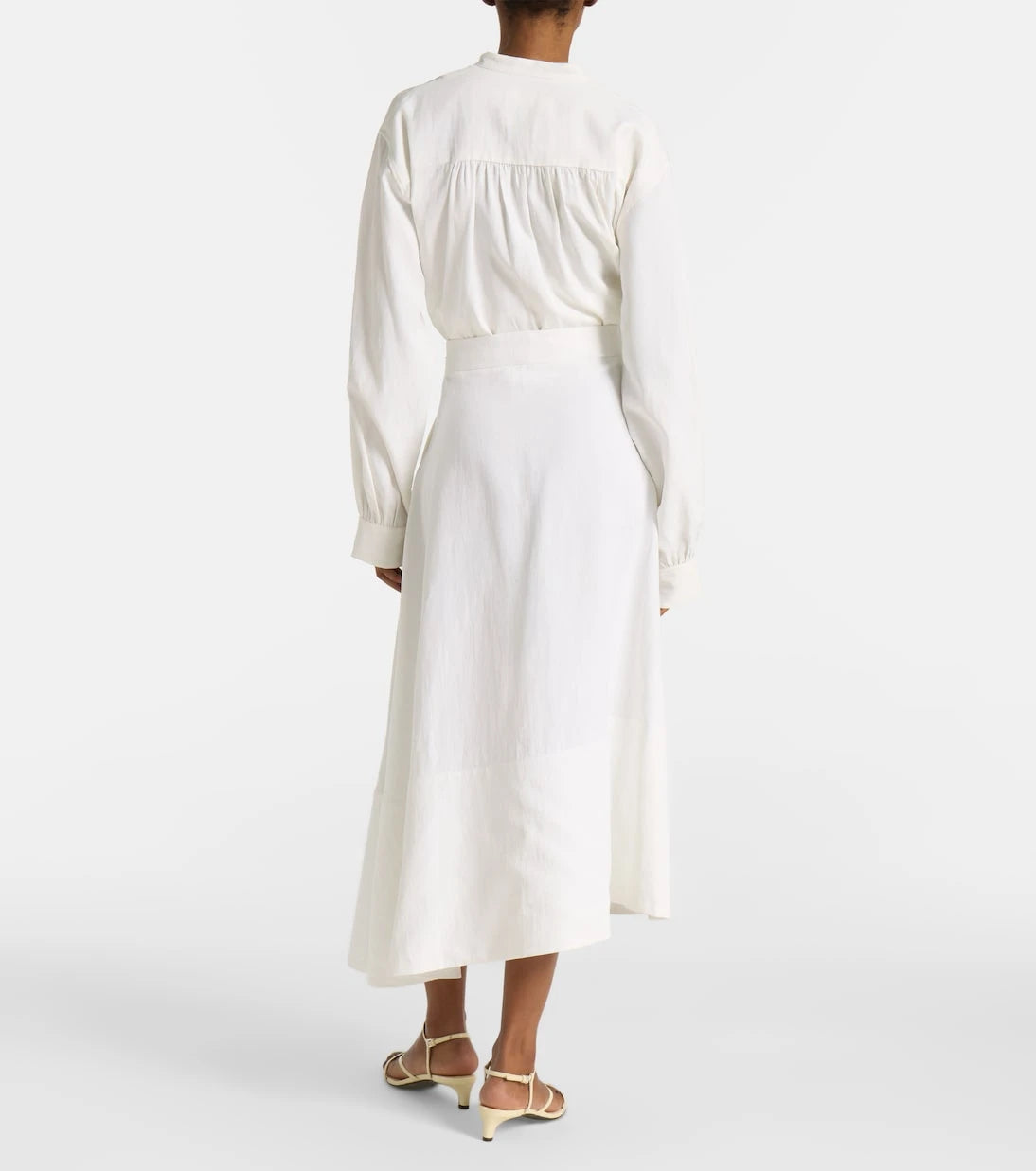 Jil Sander - تنورة ميدي غير متماثلة من الكتان
