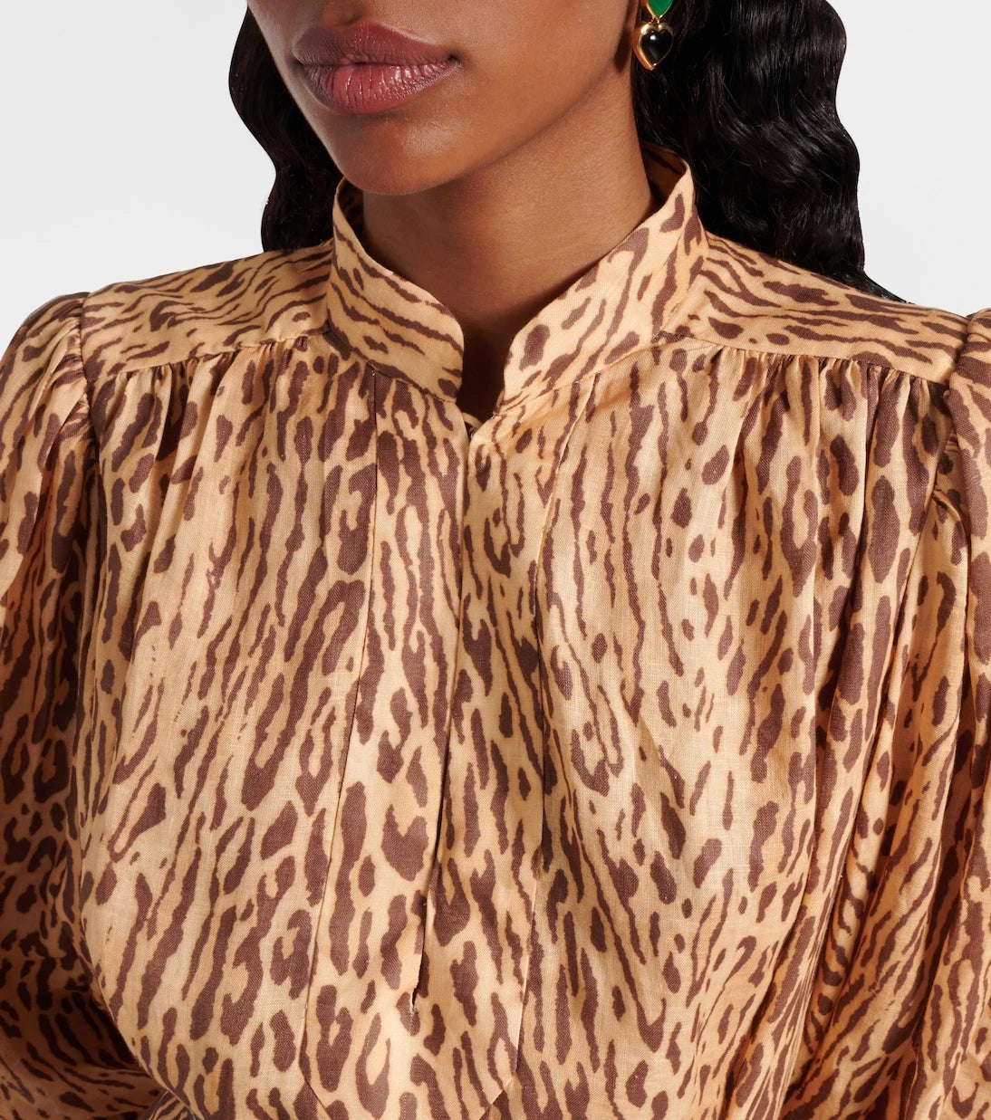 Zimmermann - Cascadian leopar desenli keten tunik