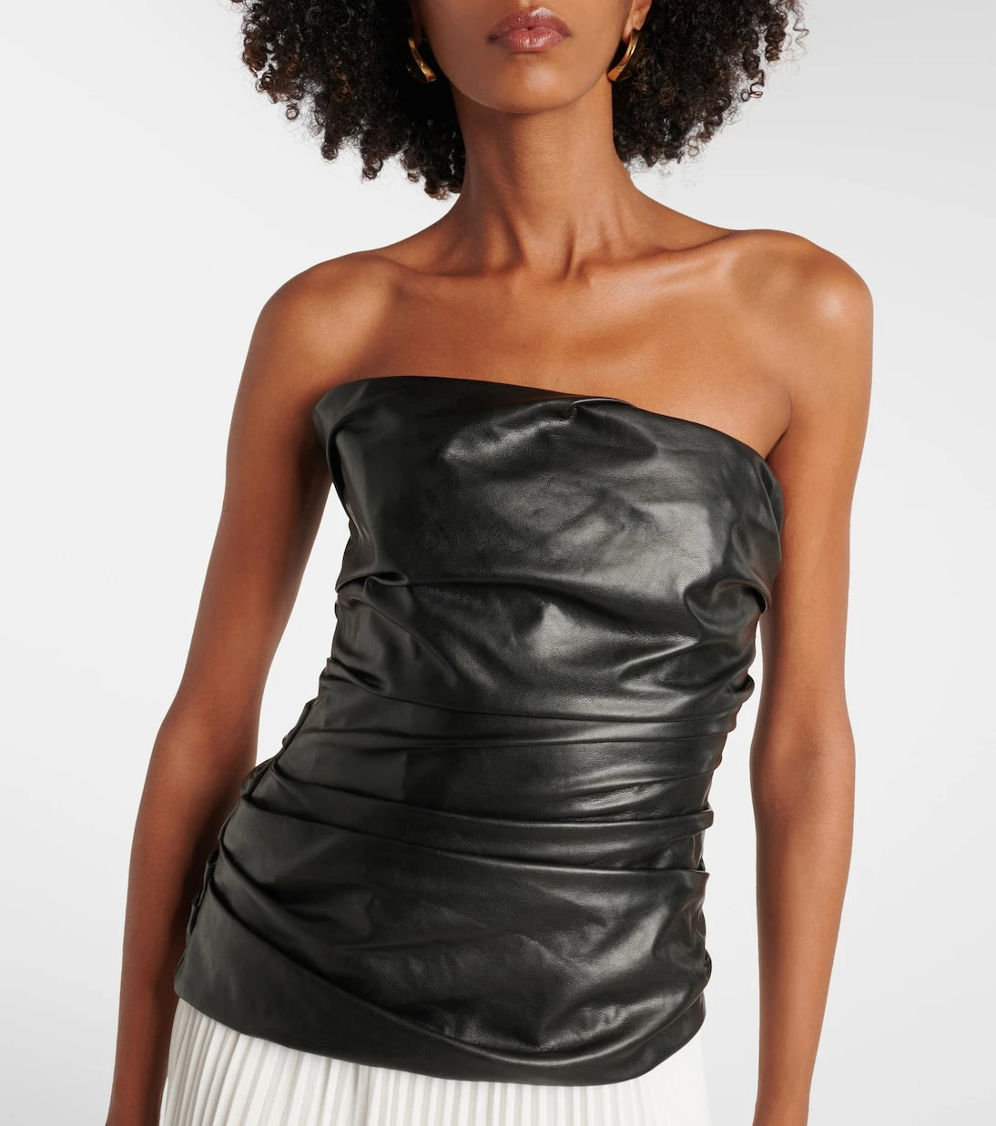 Simkhai - Arie strapless faux leather midi dress