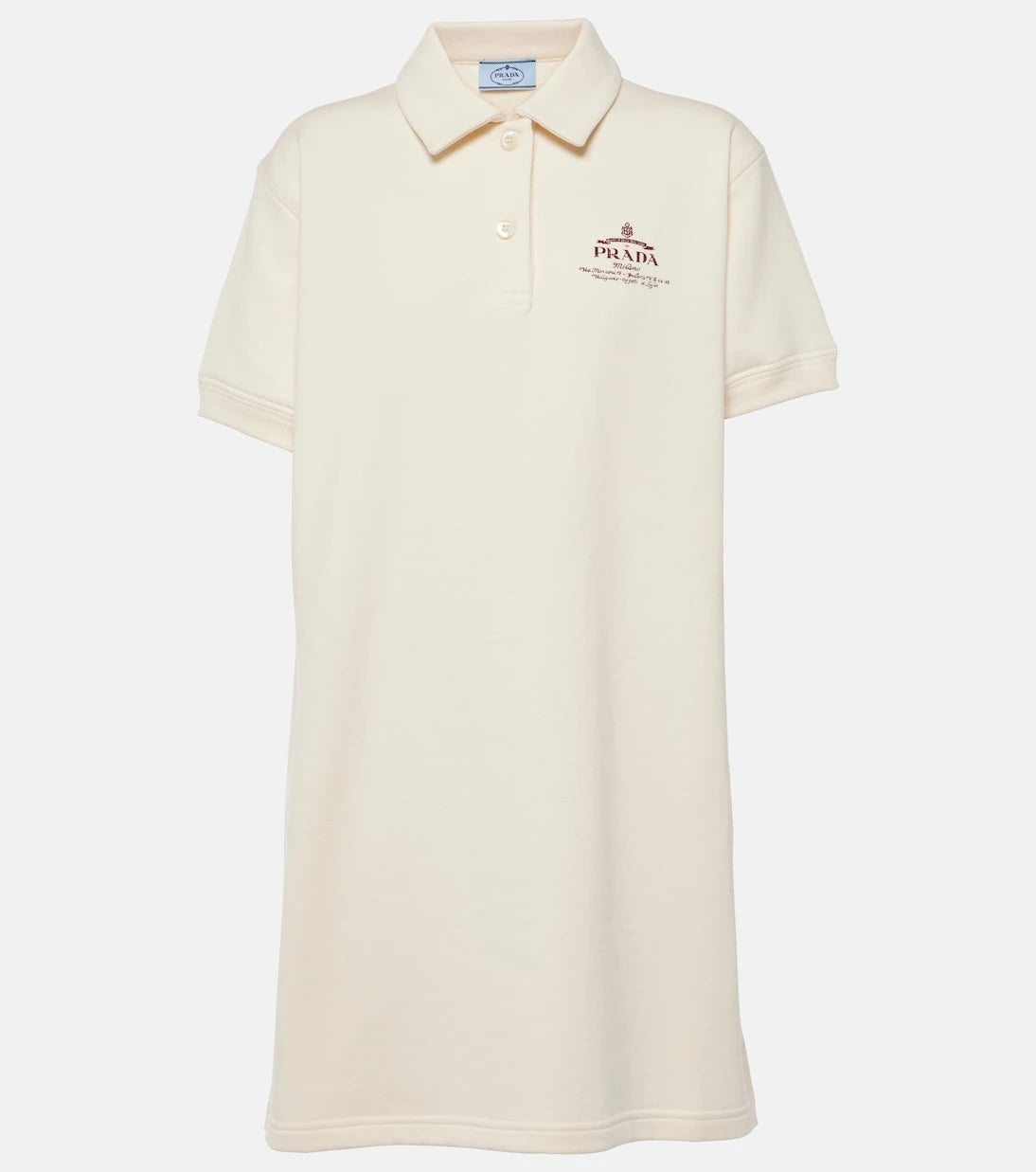 Prada - Logo cotton fleece polo dress
