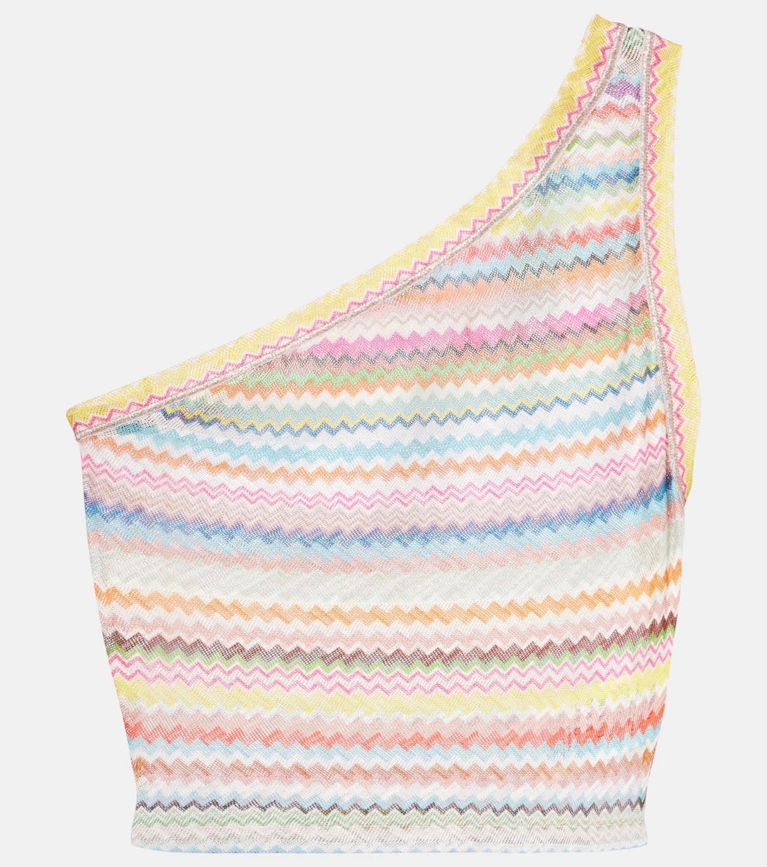 Missoni - توب قصير بكتف واحد بنقشة متعرجة