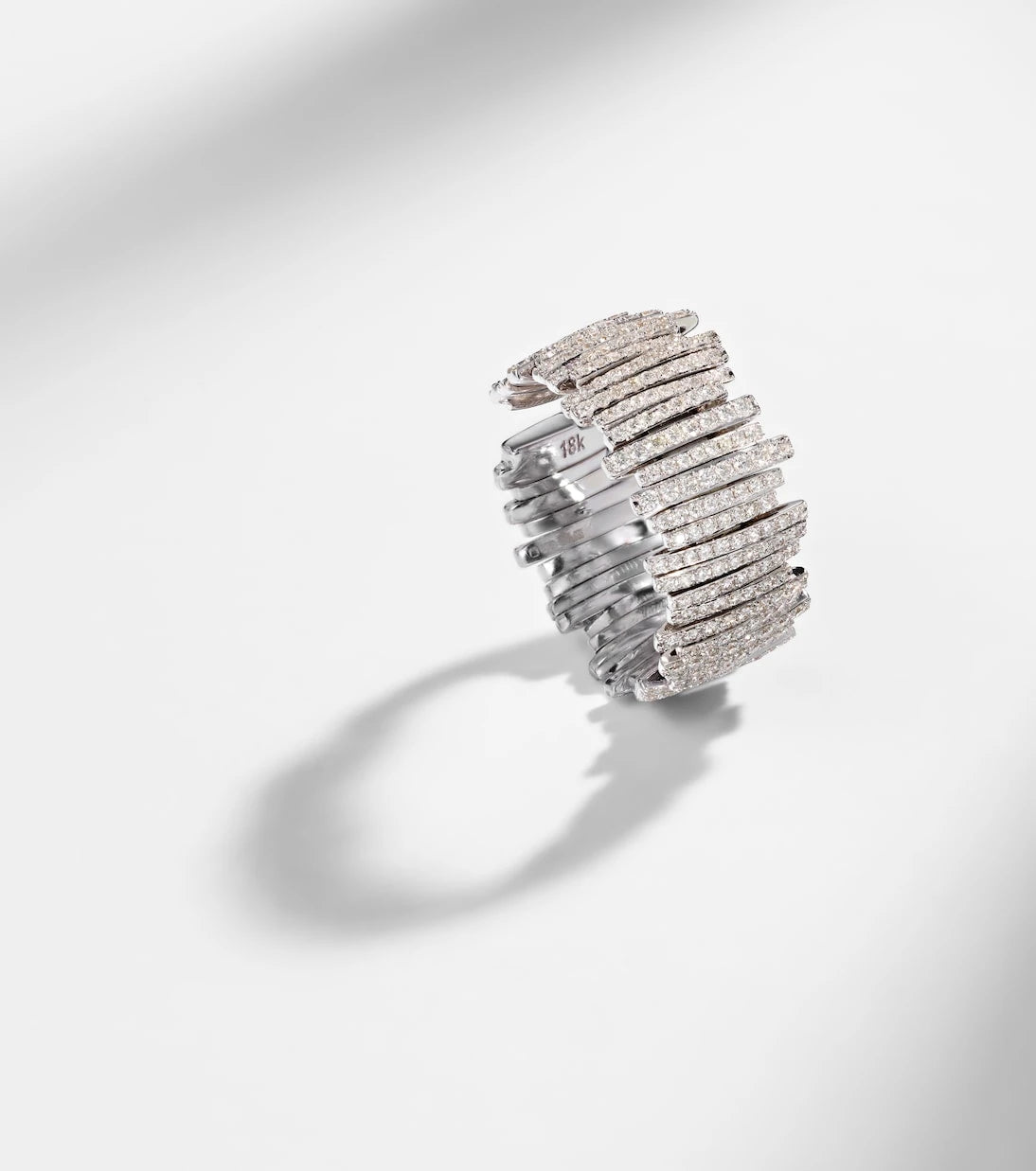 Suzanne Kalan - Classic Milli 18kt white gold ring with diamonds