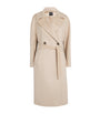 Weekend Max Mara White Virgin Wool Belted Coat