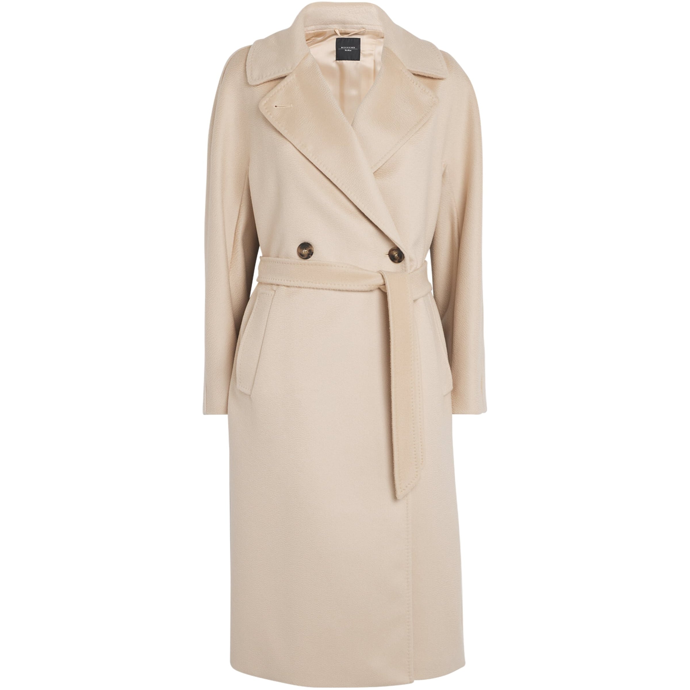 Weekend Max Mara White Virgin Wool Belted Coat