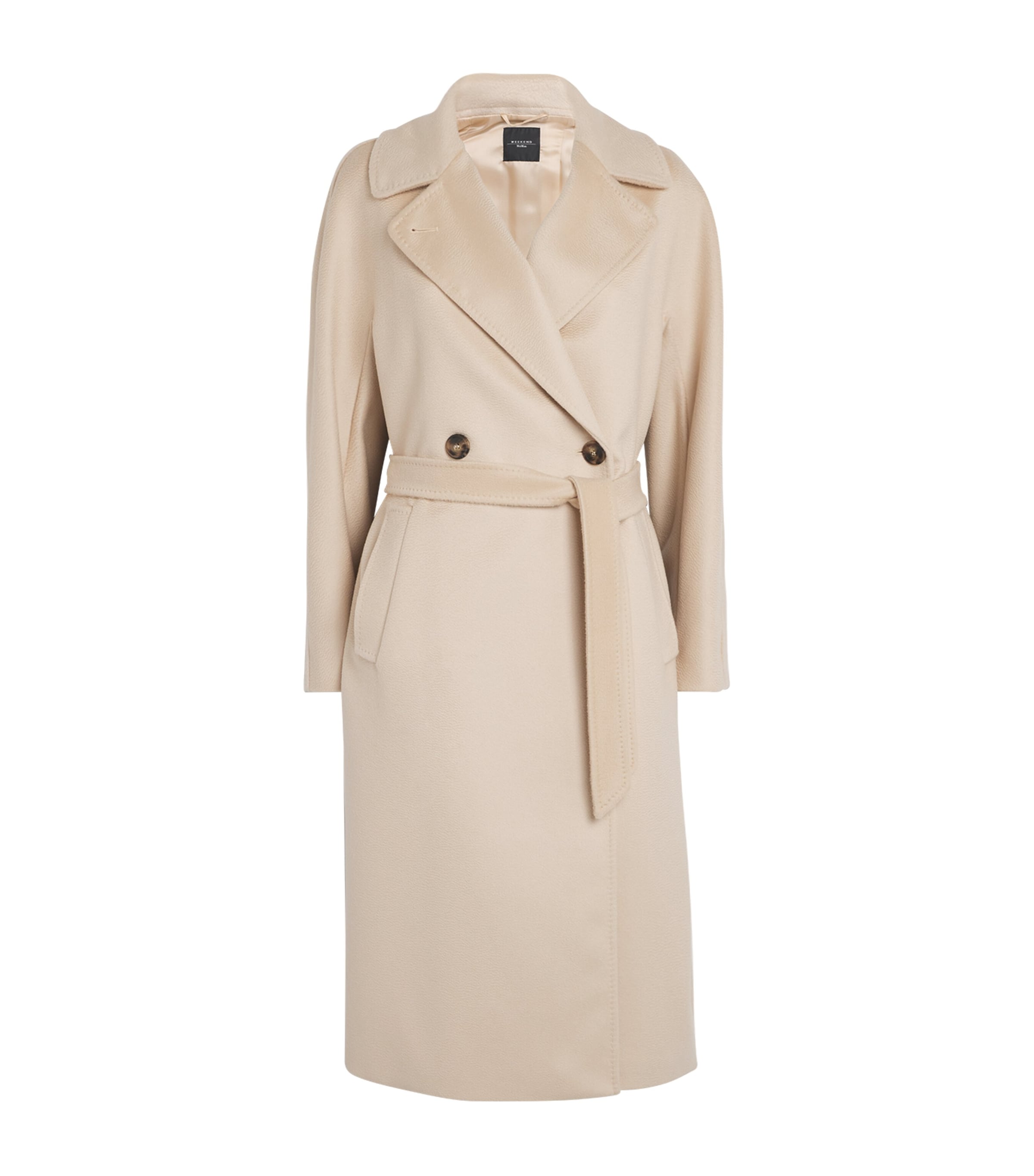 Weekend Max Mara White Virgin Wool Belted Coat