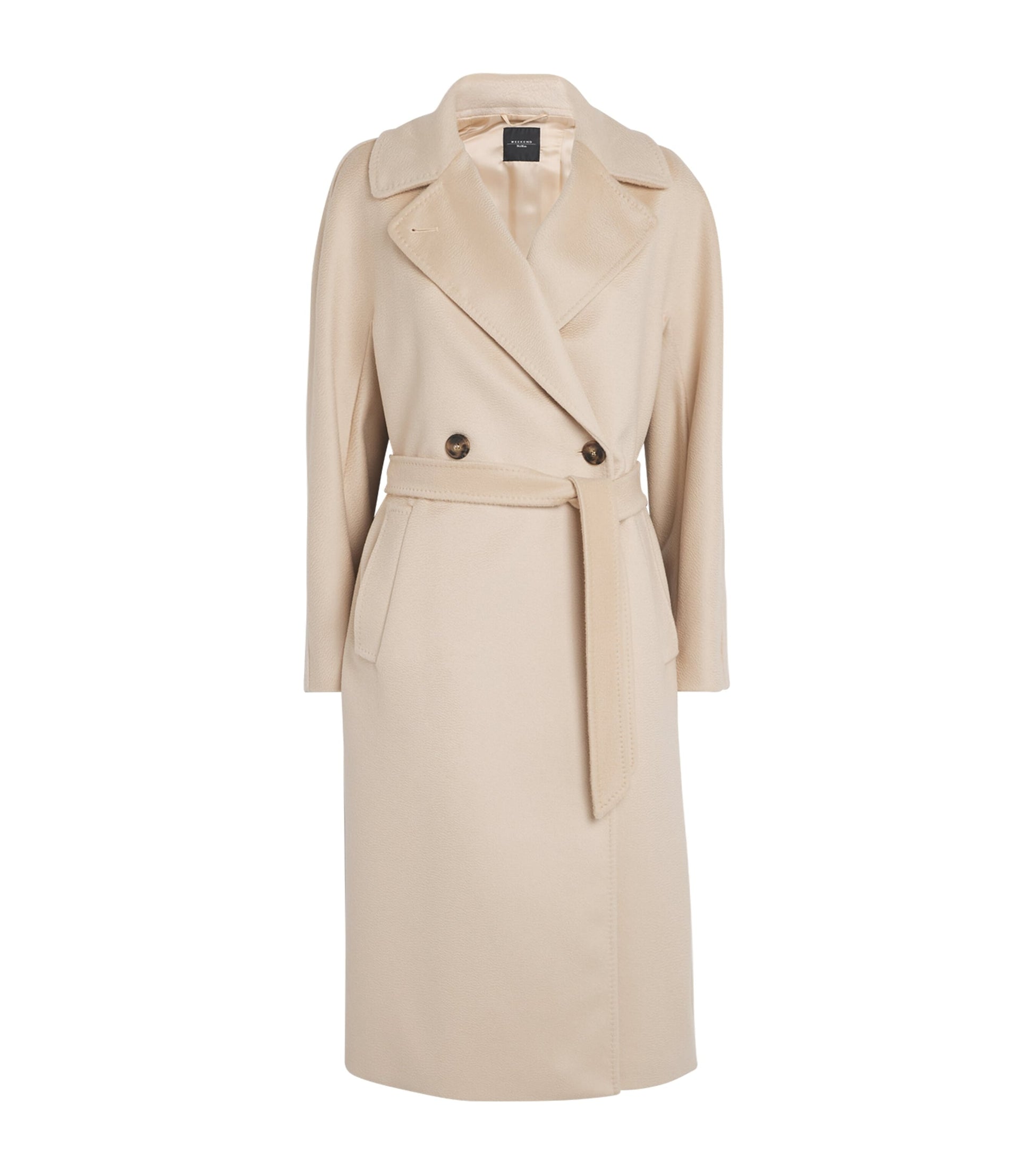 Weekend Max Mara White Virgin Wool Belted Coat