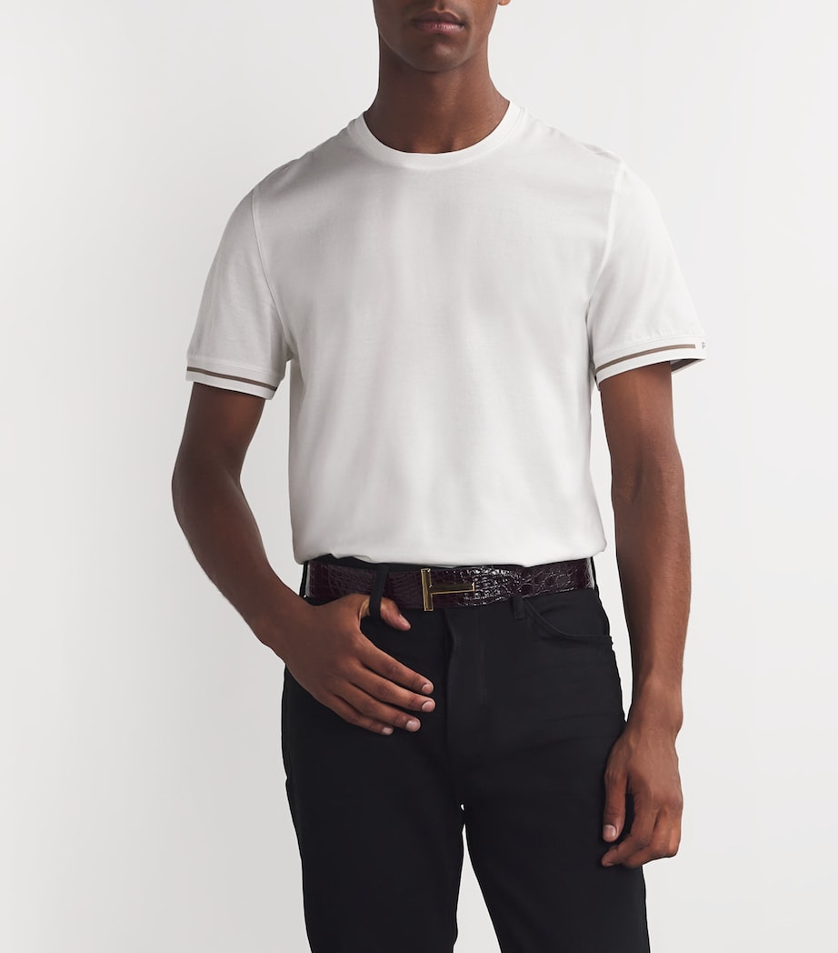 Leather Reversible T Icon Belt