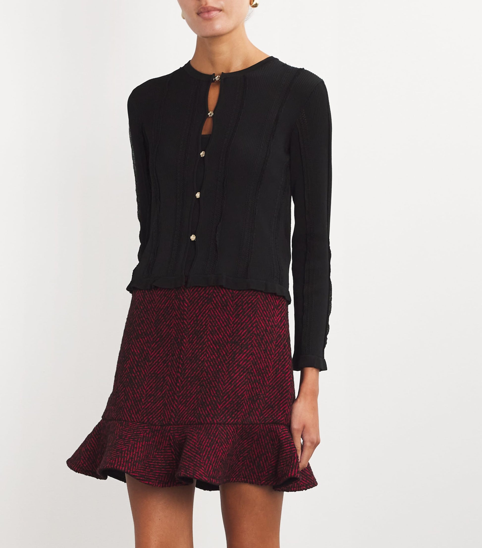 Maje Black Madeline 2-in-1 Tank Top and Cardigan