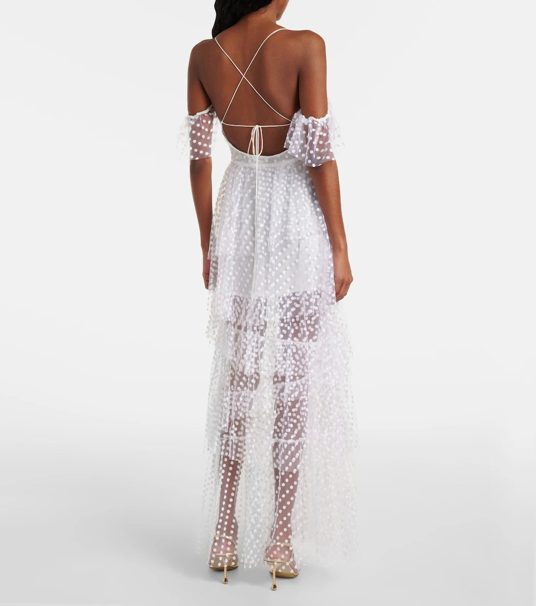 Alexandra Miro - Carmen polka-dot tulle maxi dress