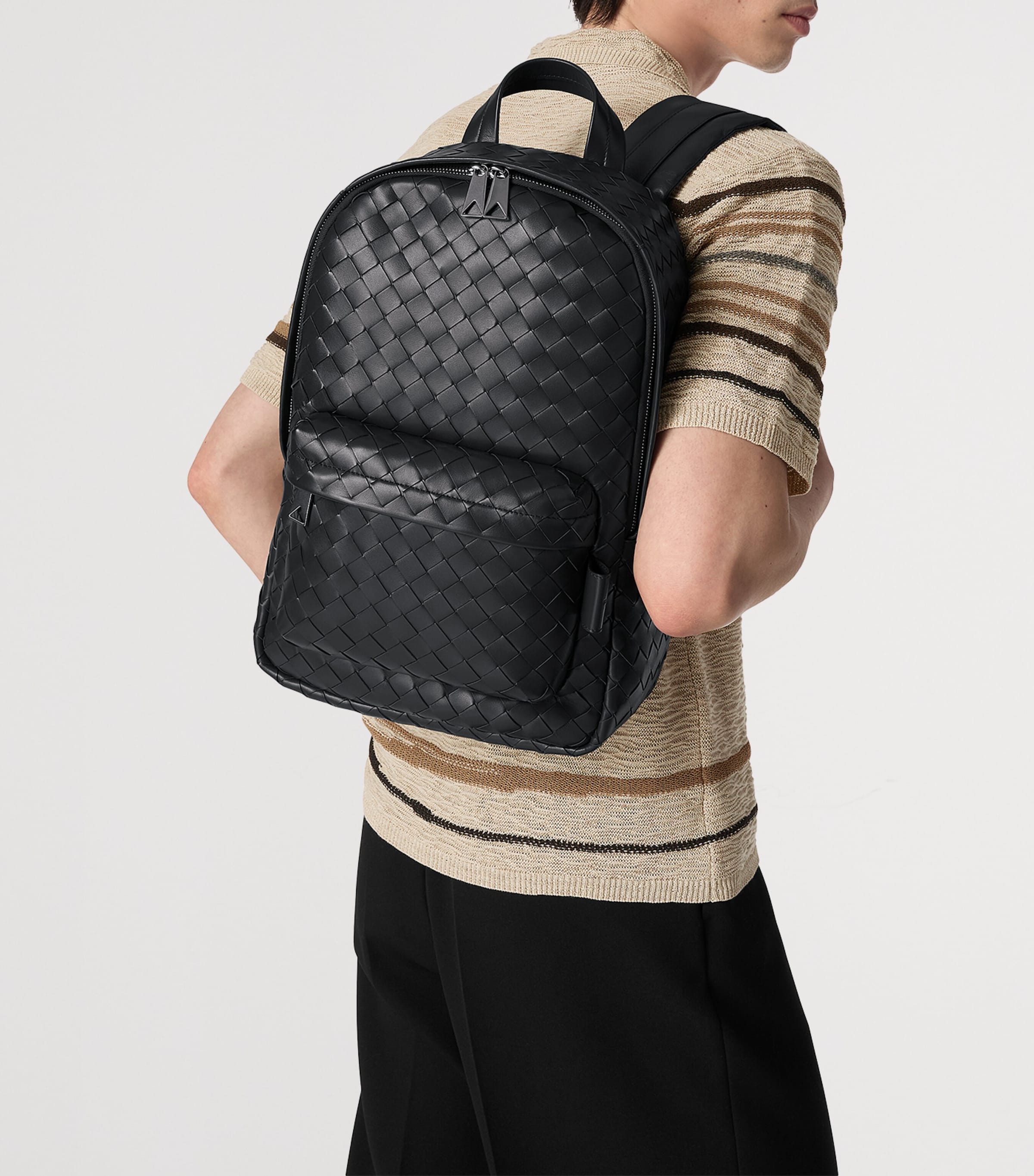 Small Intrecciato Leather Backpack