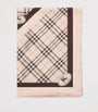 Burberry Pink Silk Check Knight Motif Scarf