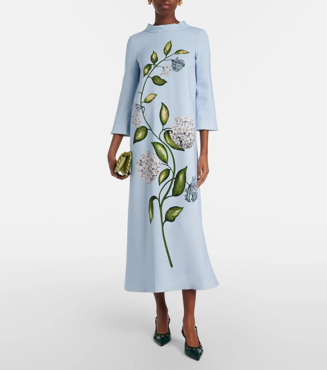 Oscar de la Renta - Porcelain Flower wool-blend kaftan