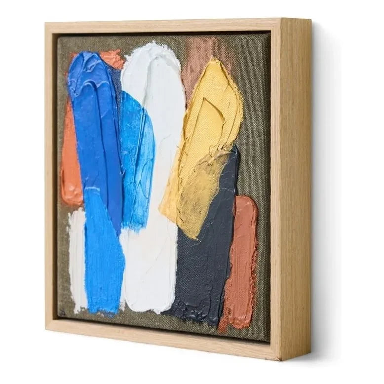 HKliving - Abstract framed painting Moonlight Strokes | Blue