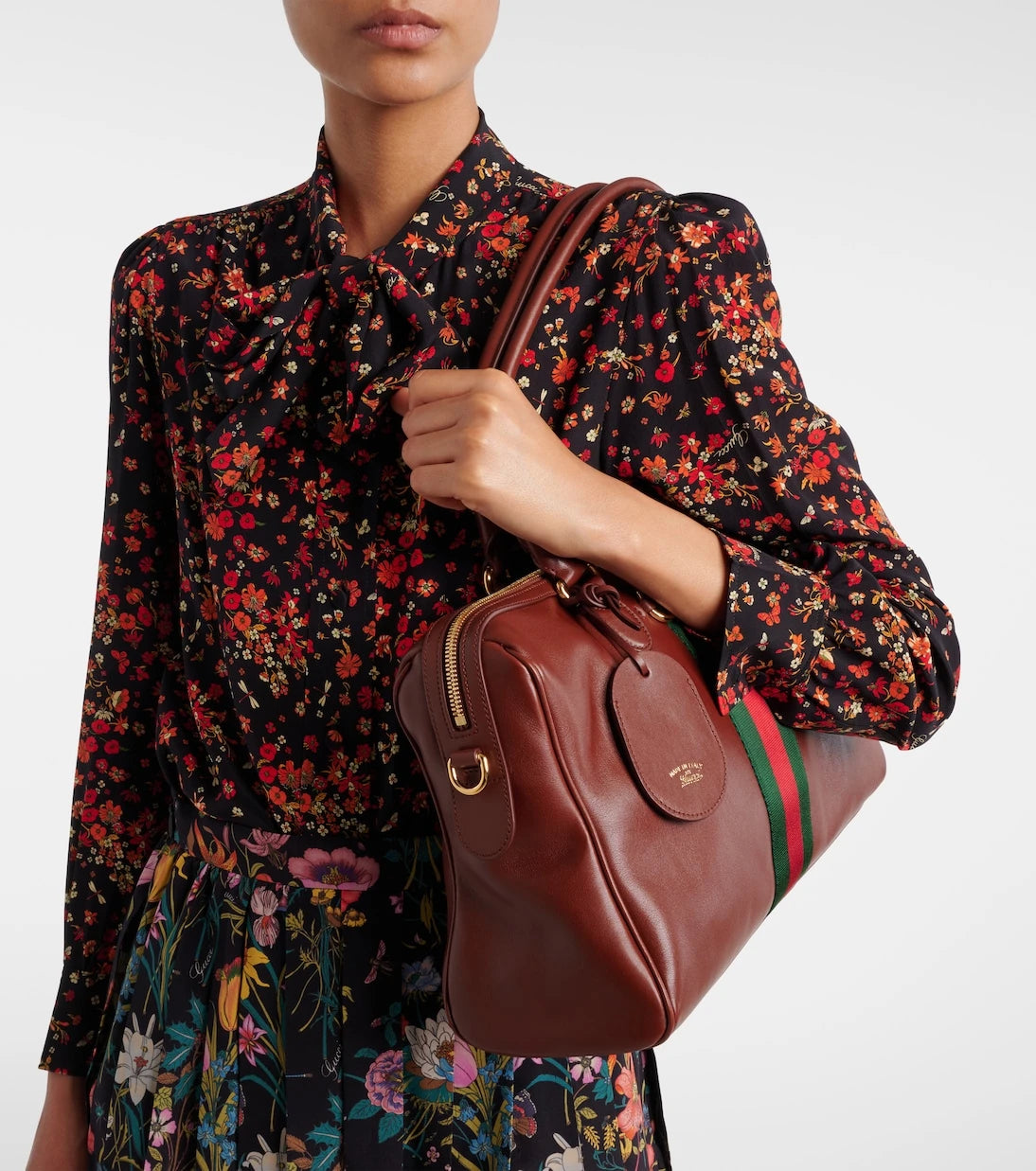 Gucci - Borsetto Large leather bowling bag