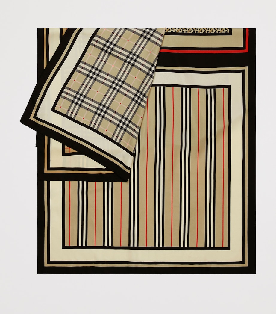 Beige Silk Montage Scarf