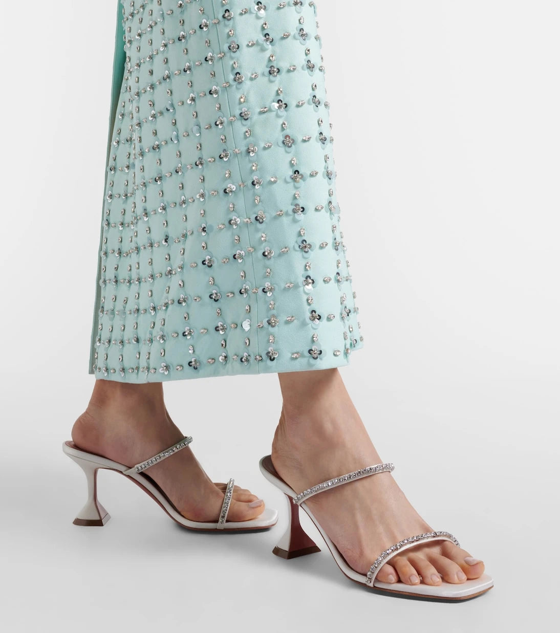 Amina Muaddi - Gilda 70 embellished satin mules