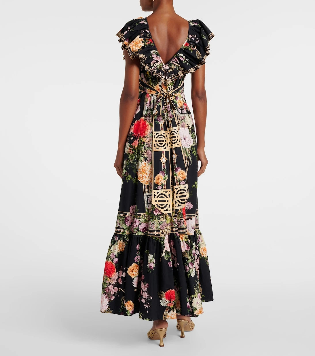 Camilla - Ruffled floral cotton maxi dress