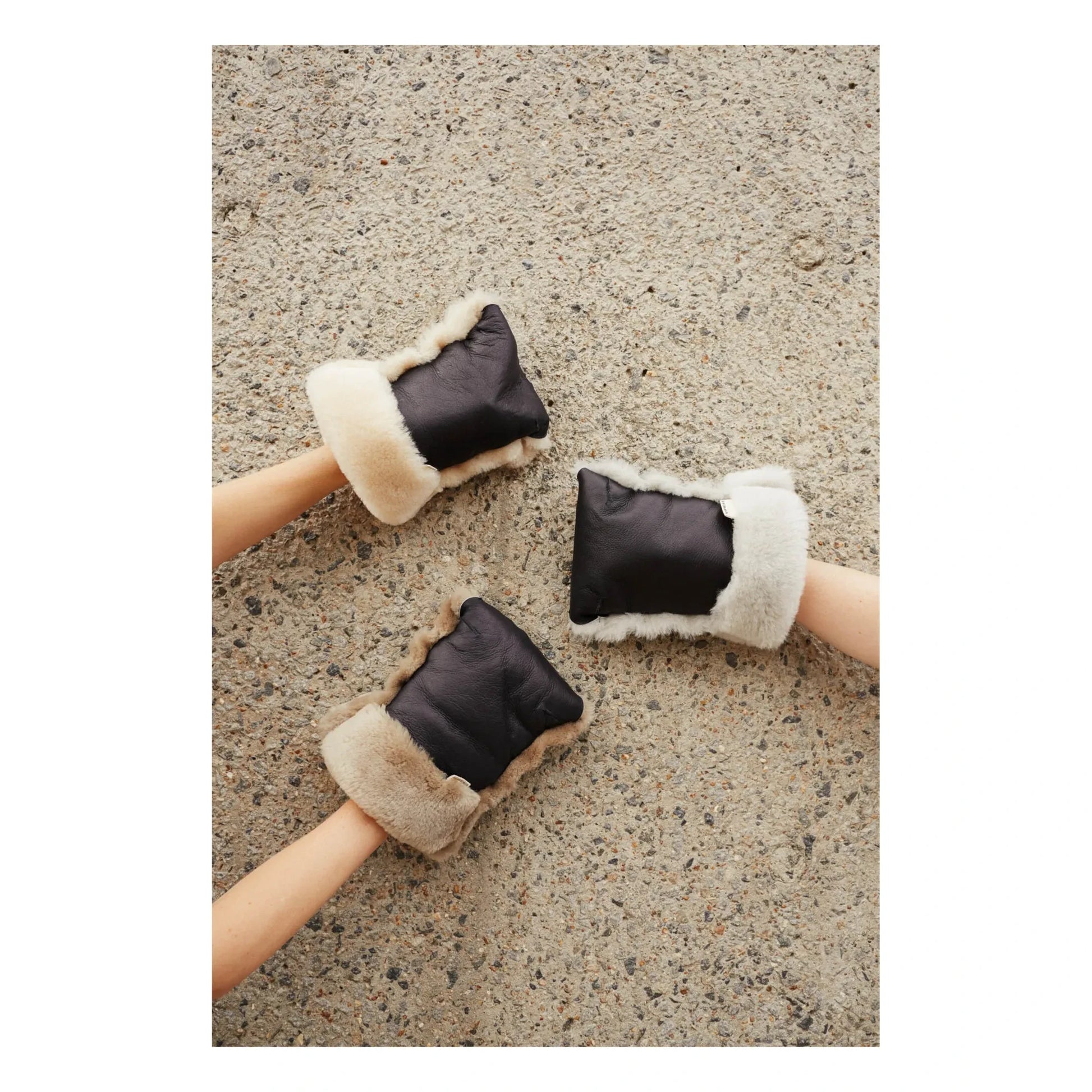 BINIBAMBA - Lambskin stroller mittens | Milk