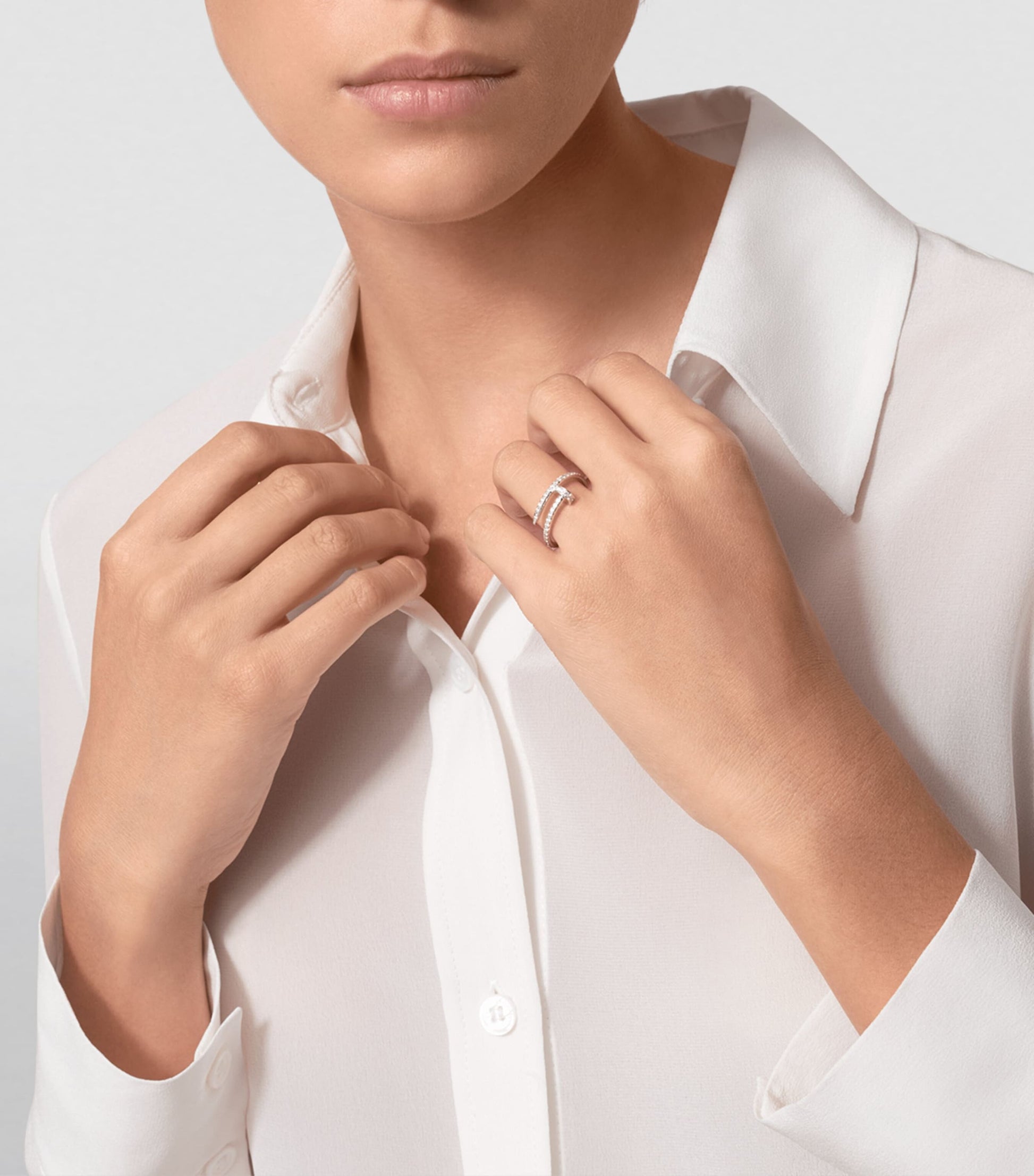 White Gold and Diamond Juste un Clou Ring