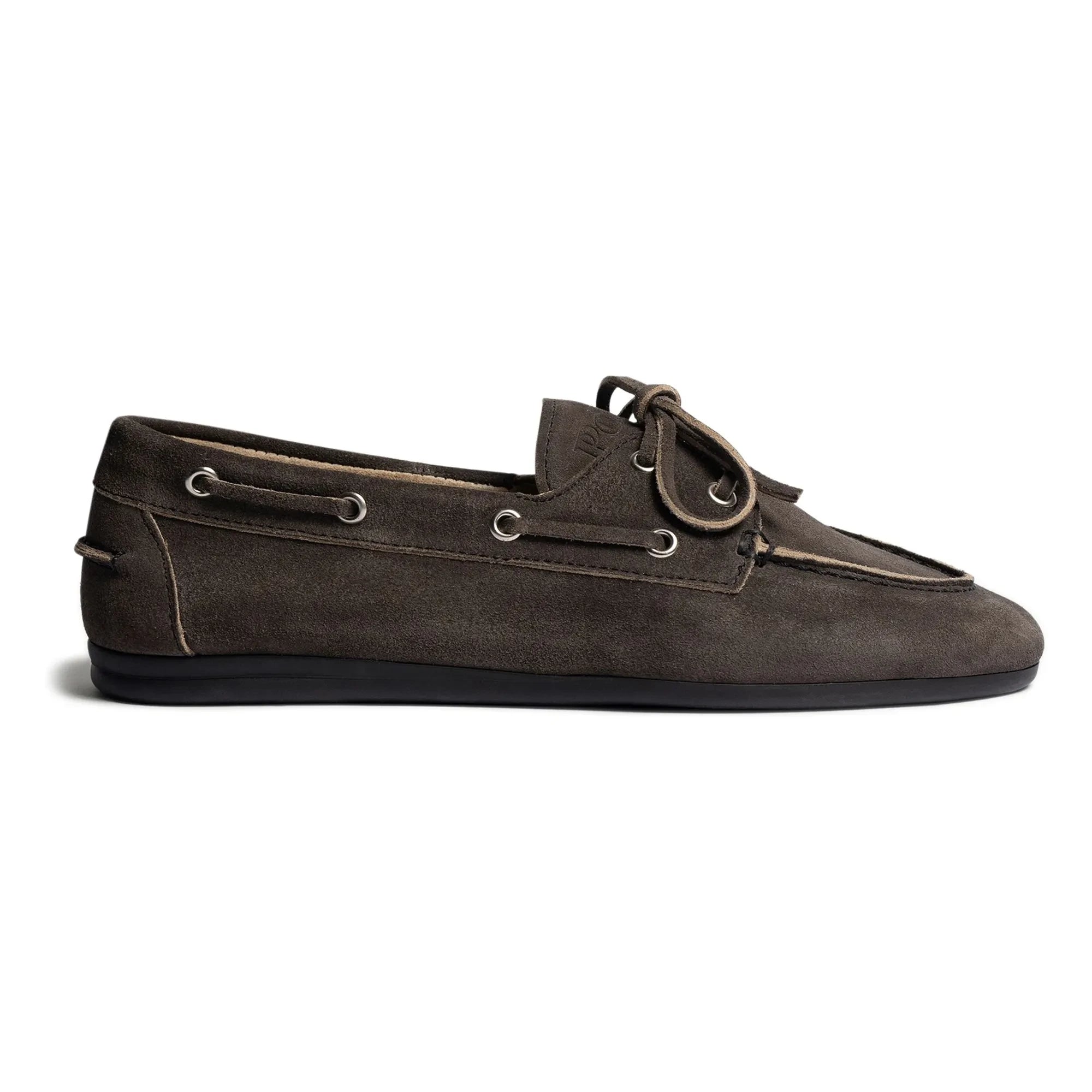 Posa - Suede Boat Shoes | Dark grey