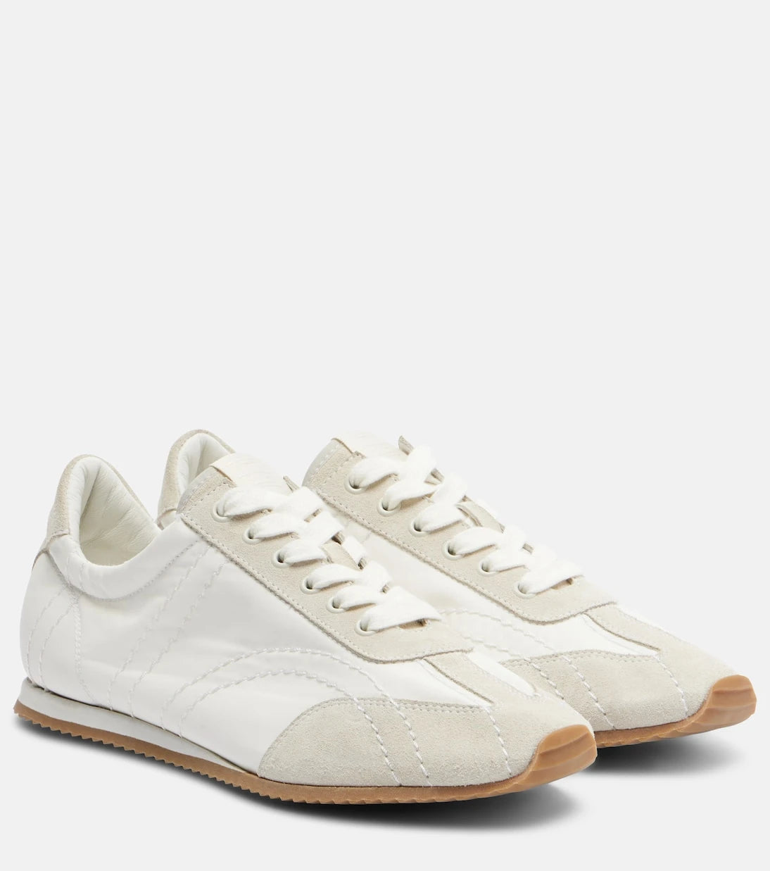 Toteme - Flex suede-trimmed sneakers