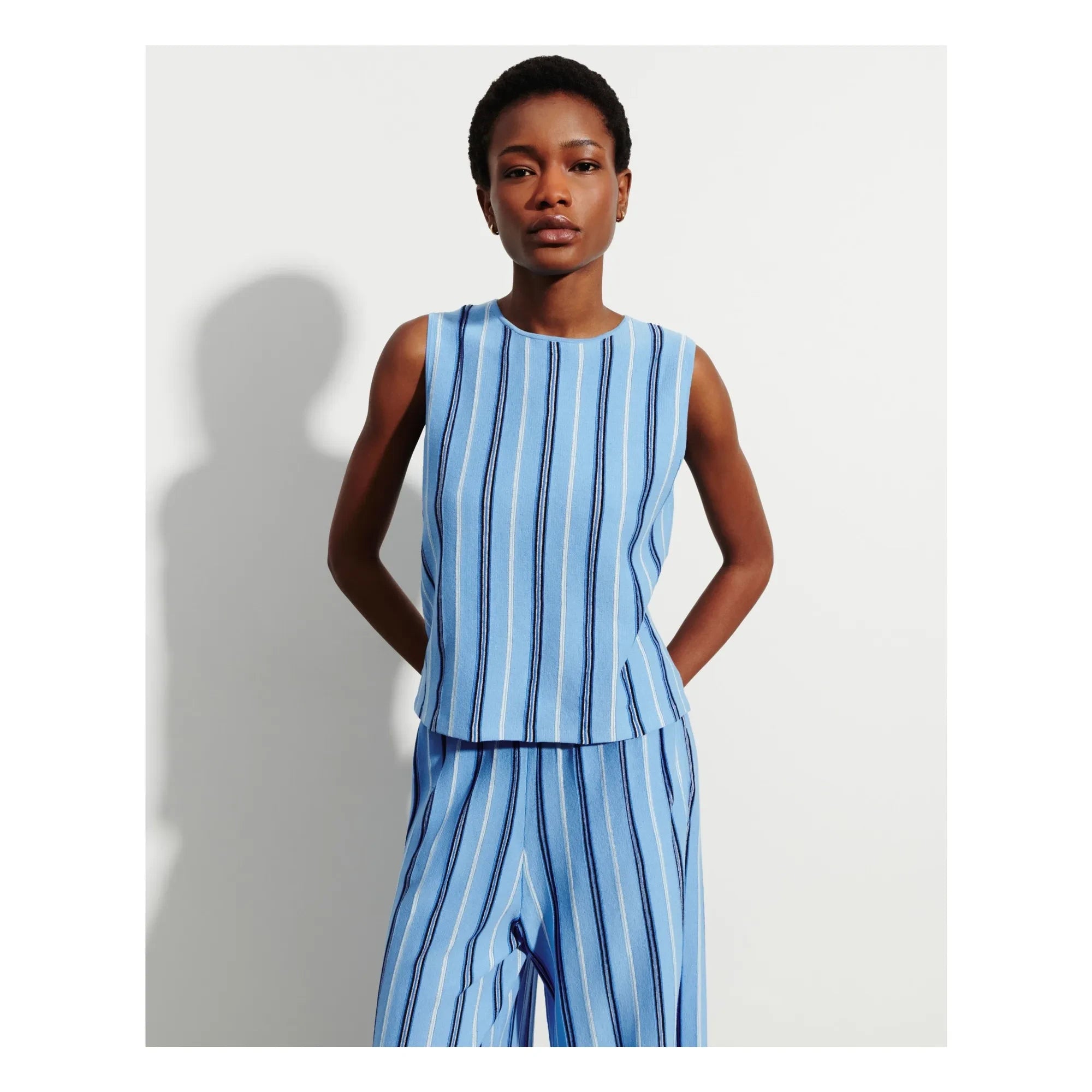 Bompard - Linen Cotton and Silk Stripes Sweater | Blue